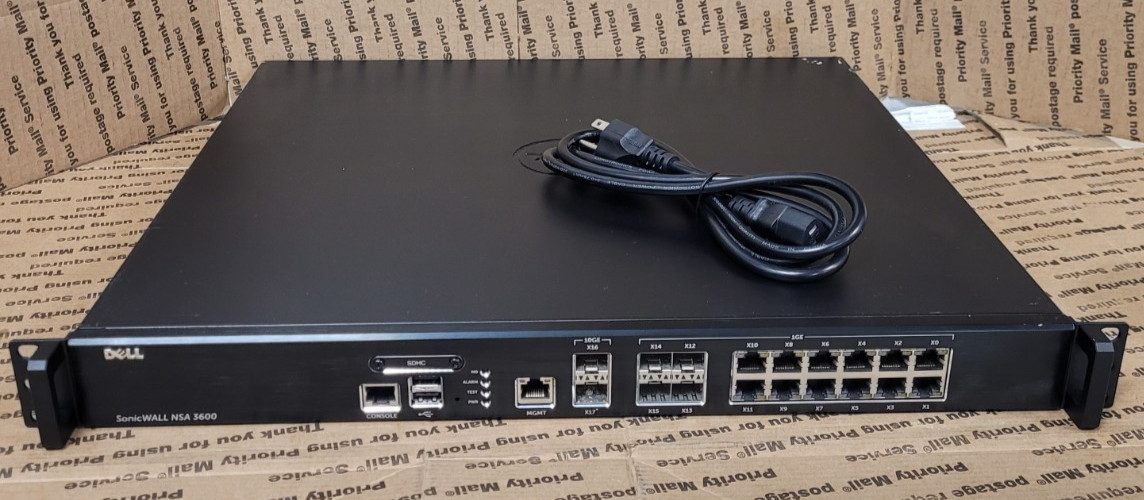 Dell SonicWall NSA 3600 Firewall Security Appliance 1RK26-0A2 (TRANSFER READY)