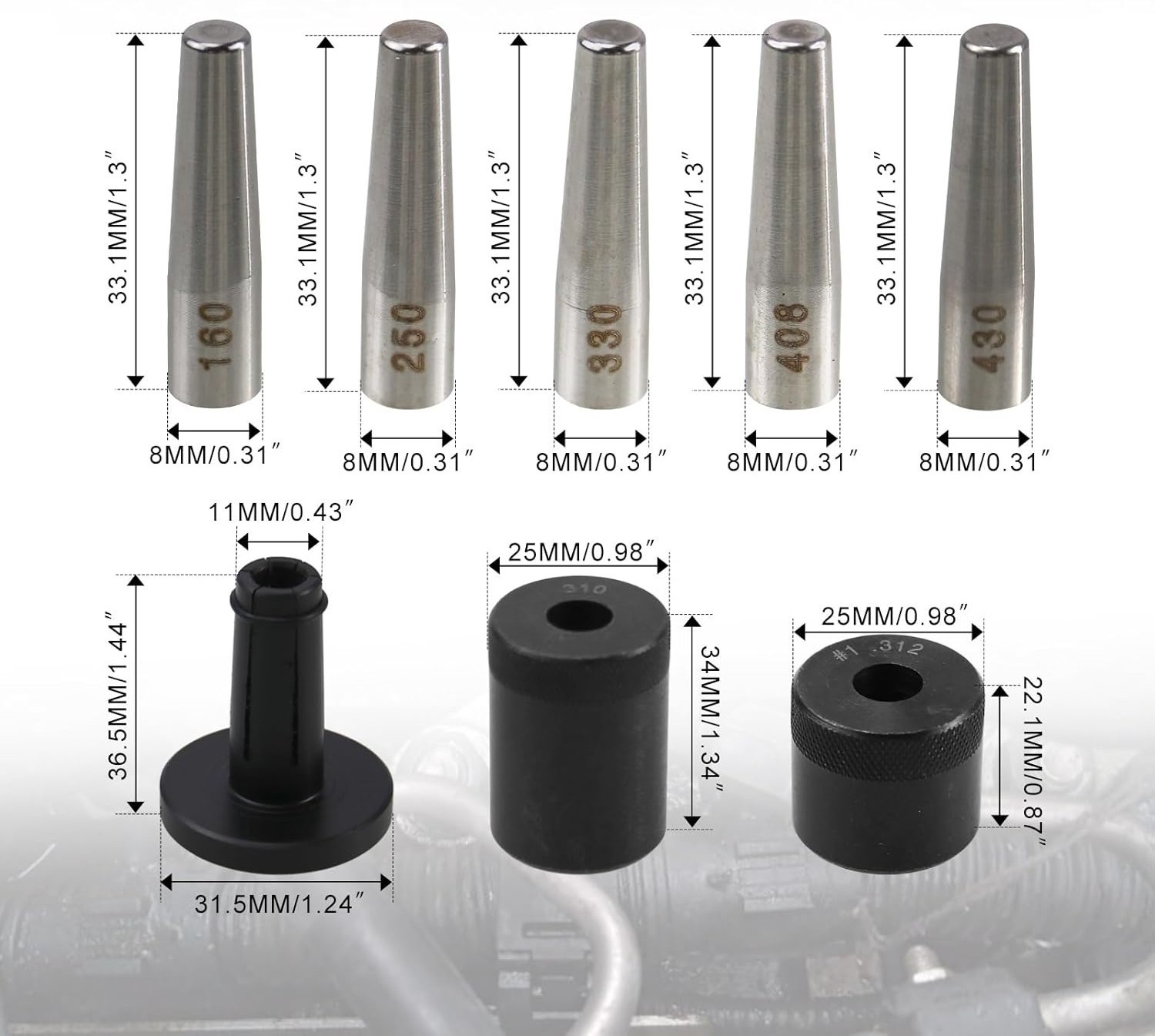 34720 Fuel Injector Seal Installer Kit 8PCS for Engine Repair Tool