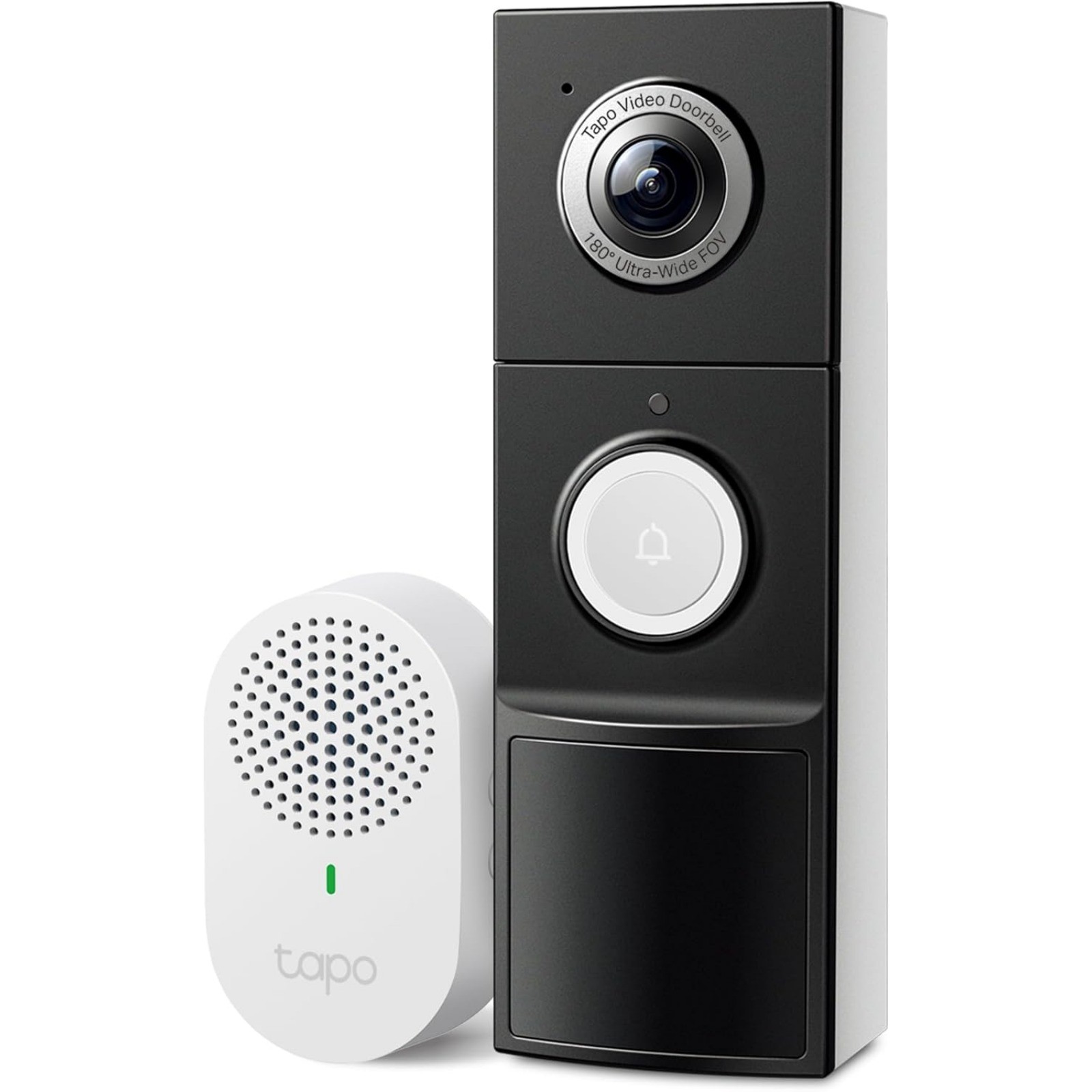 2K+ Wired or Battery Powered Smart Video Doorbell with Chime 180° Field of View