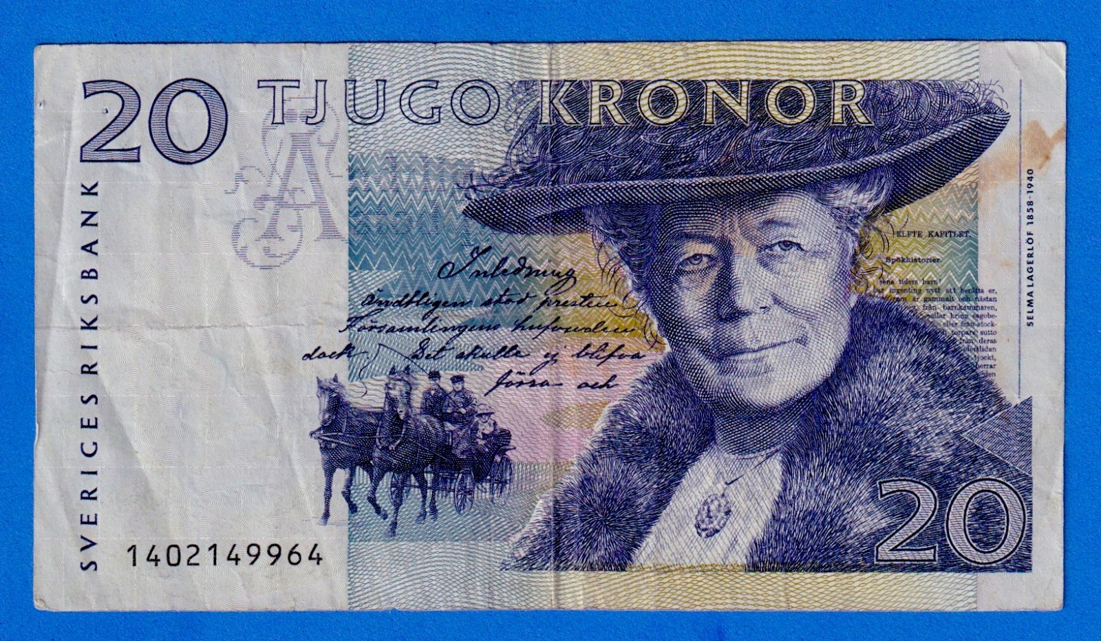 Sweden 20 Kronor 1991 P-61a Circulated Banknote - Wild Geese 1402149964