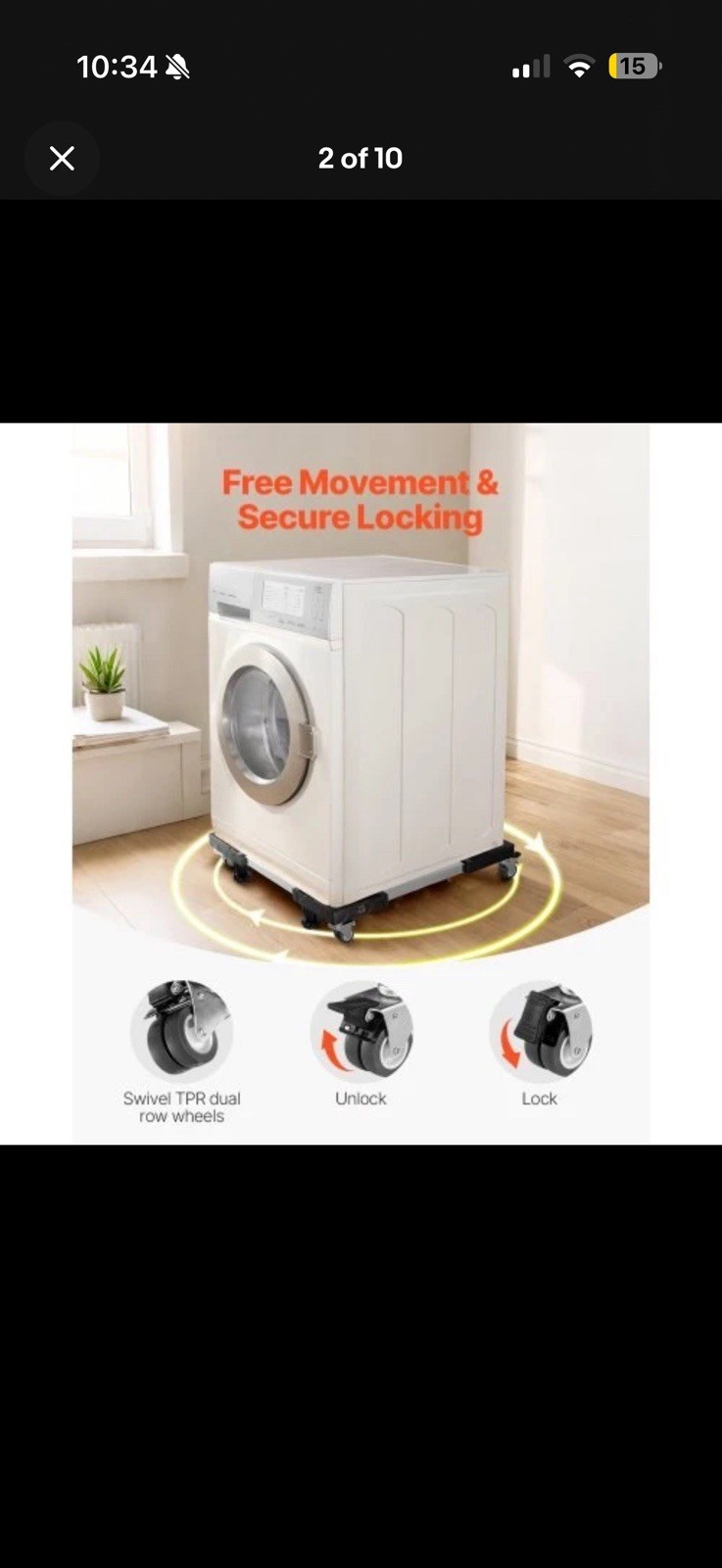 VEVOR Fridge Stand Mobile Base, 1100 lbs Load Capacity, Washing Machine Stand wi