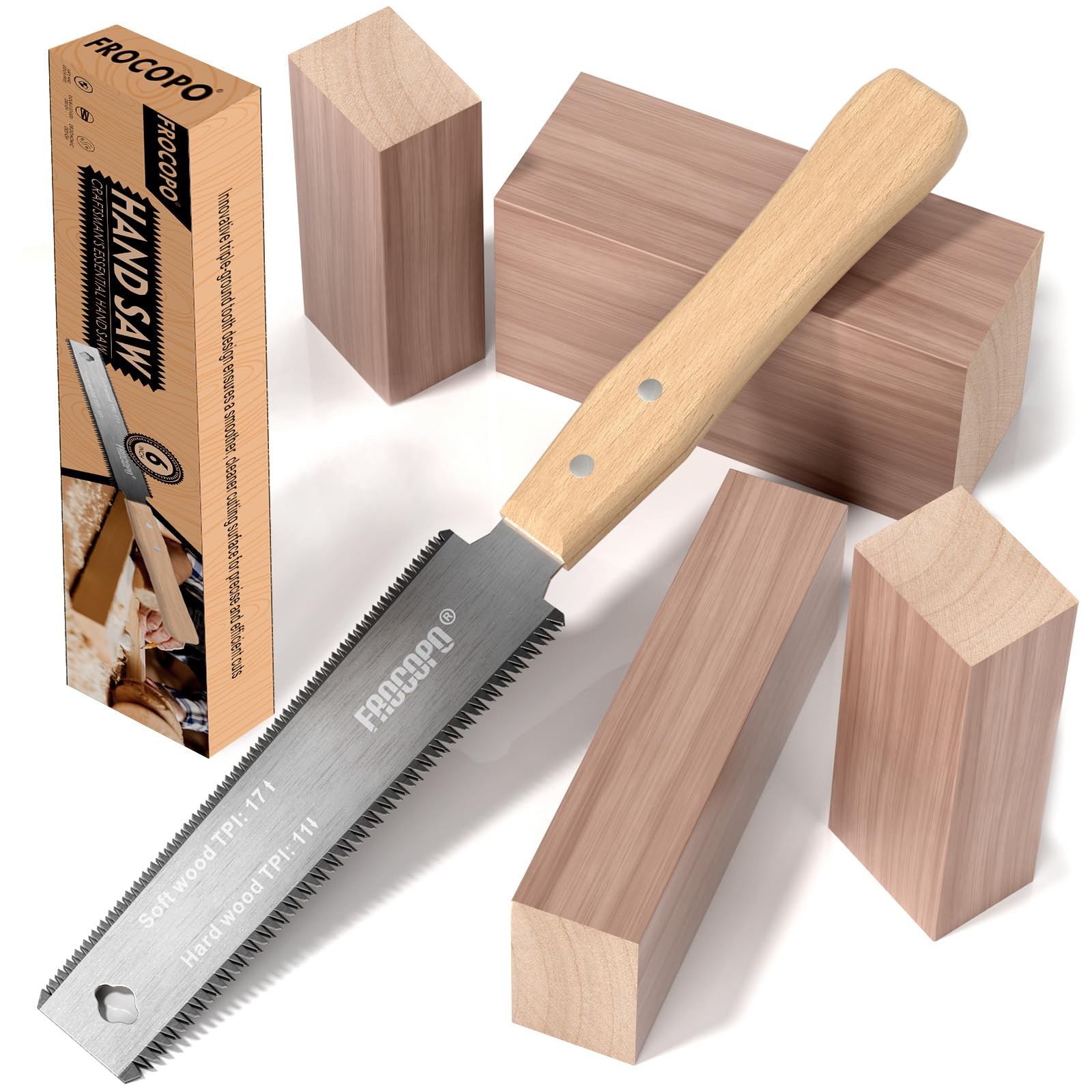 Frocopo Hand Saw Woodworking Tools, 6-Inch Pull Saw, 6-Inch, Silver