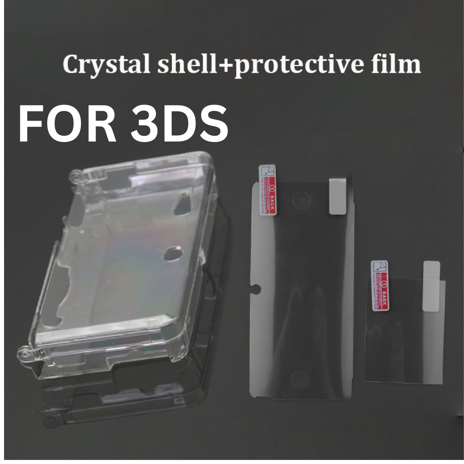 For Nintendo 3DS Clear Snap-on Plastic Crystal Hard Shell Case Protective Cover