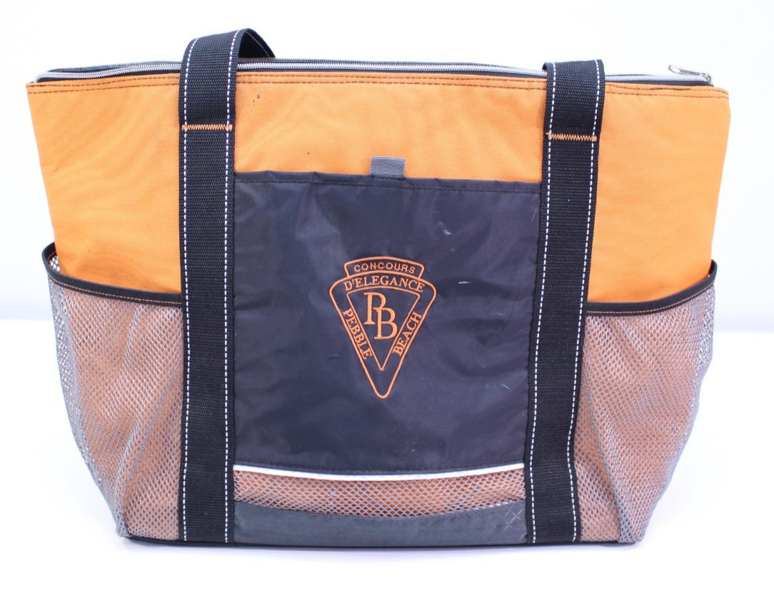 VTG Pebble Beach Concours D'elegance Bag Picnic Tote Event Cooler Orange Black