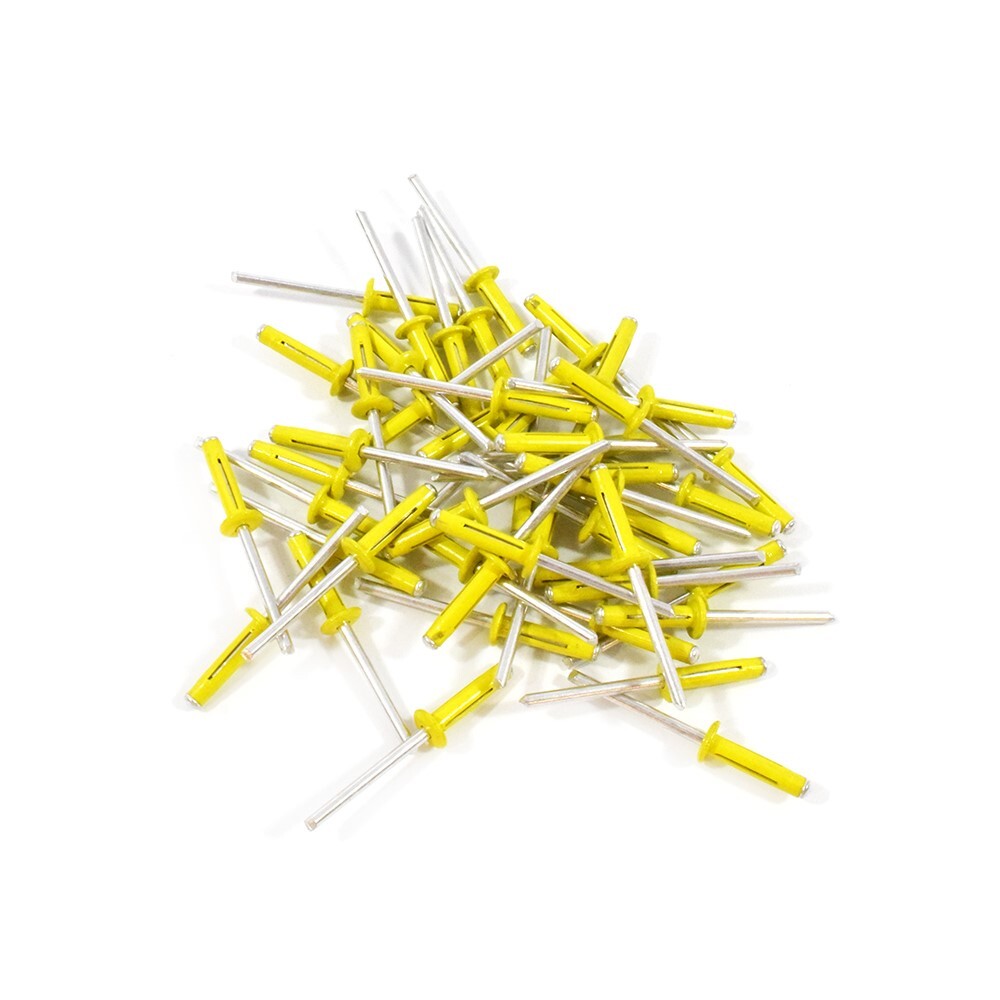 Box of 250 Exploding Yellow Finish 3/16" Dia. Small Head Aluminum Rivets