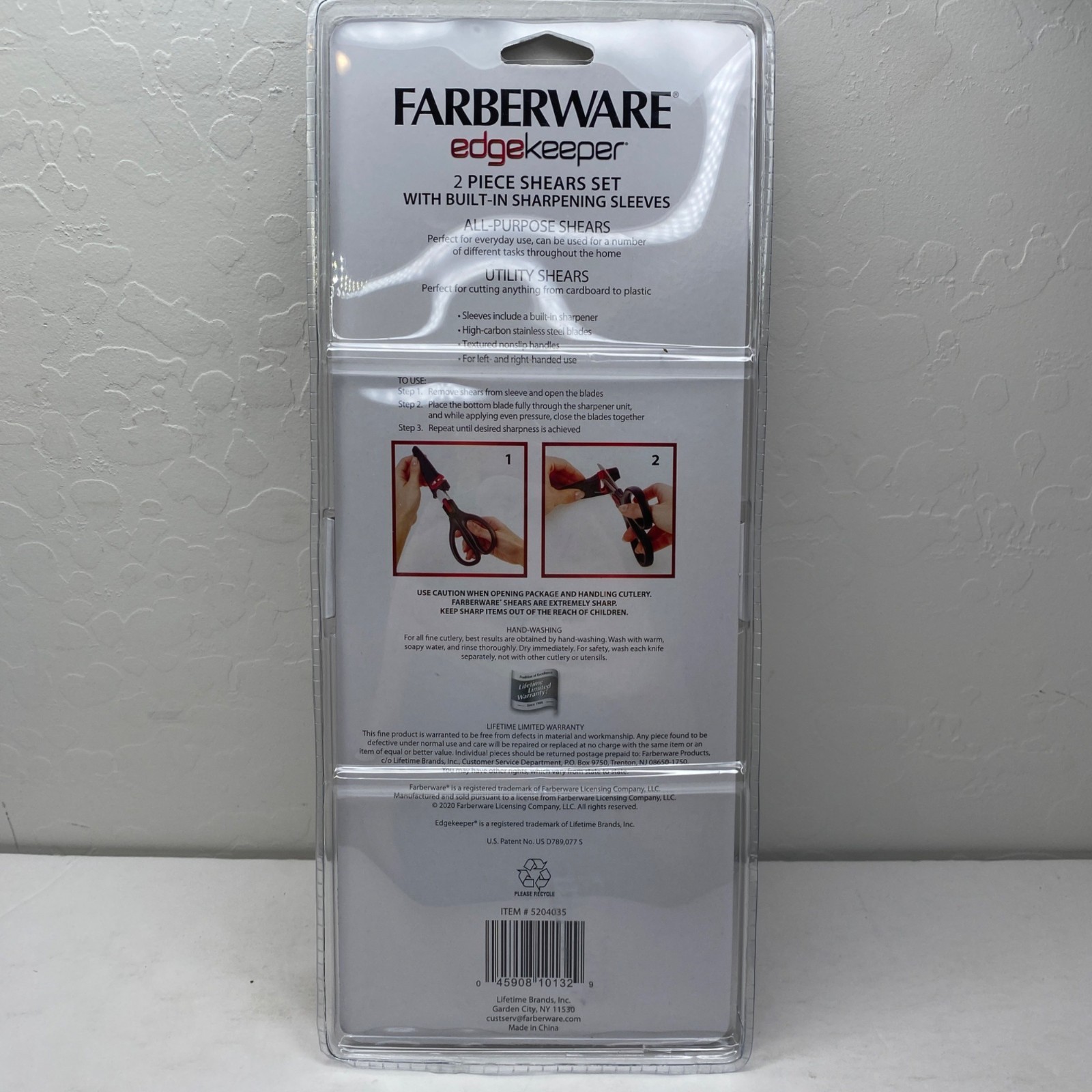 Farberware Edgekeeper Set 2 All Purpose Utility Shears Edgekeeper Sheaths Red