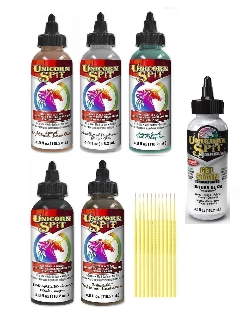 Unicorn SPiT Gel Stain & Glaze in One 4 oz. Bundles with Transforming Sparkling