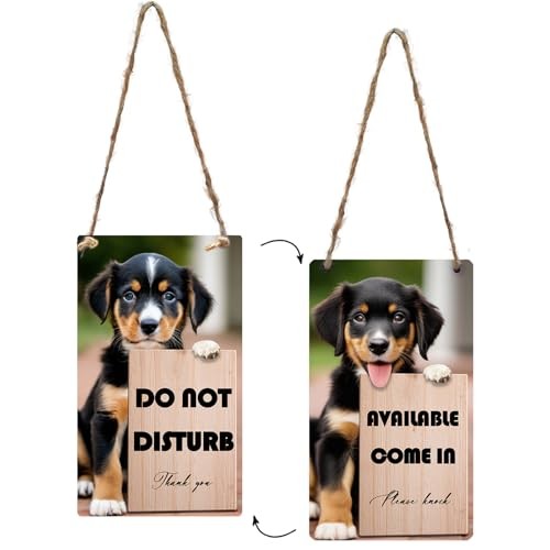 Do Not Disturb Sign Welcome Please Knock Door Sign Wooden DO NOT DISTURB DOG