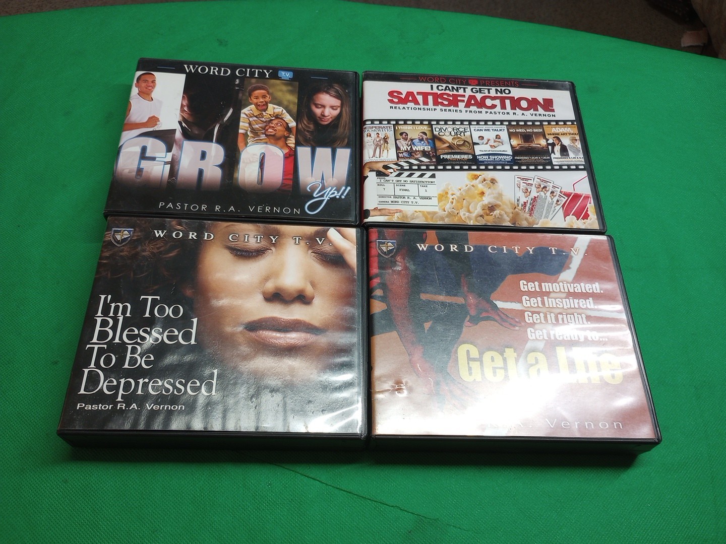Pastor R.A. Vernon DVD Lot Of 4 Grow Up!!, Get A Life, I Can't Get No Satisfacti