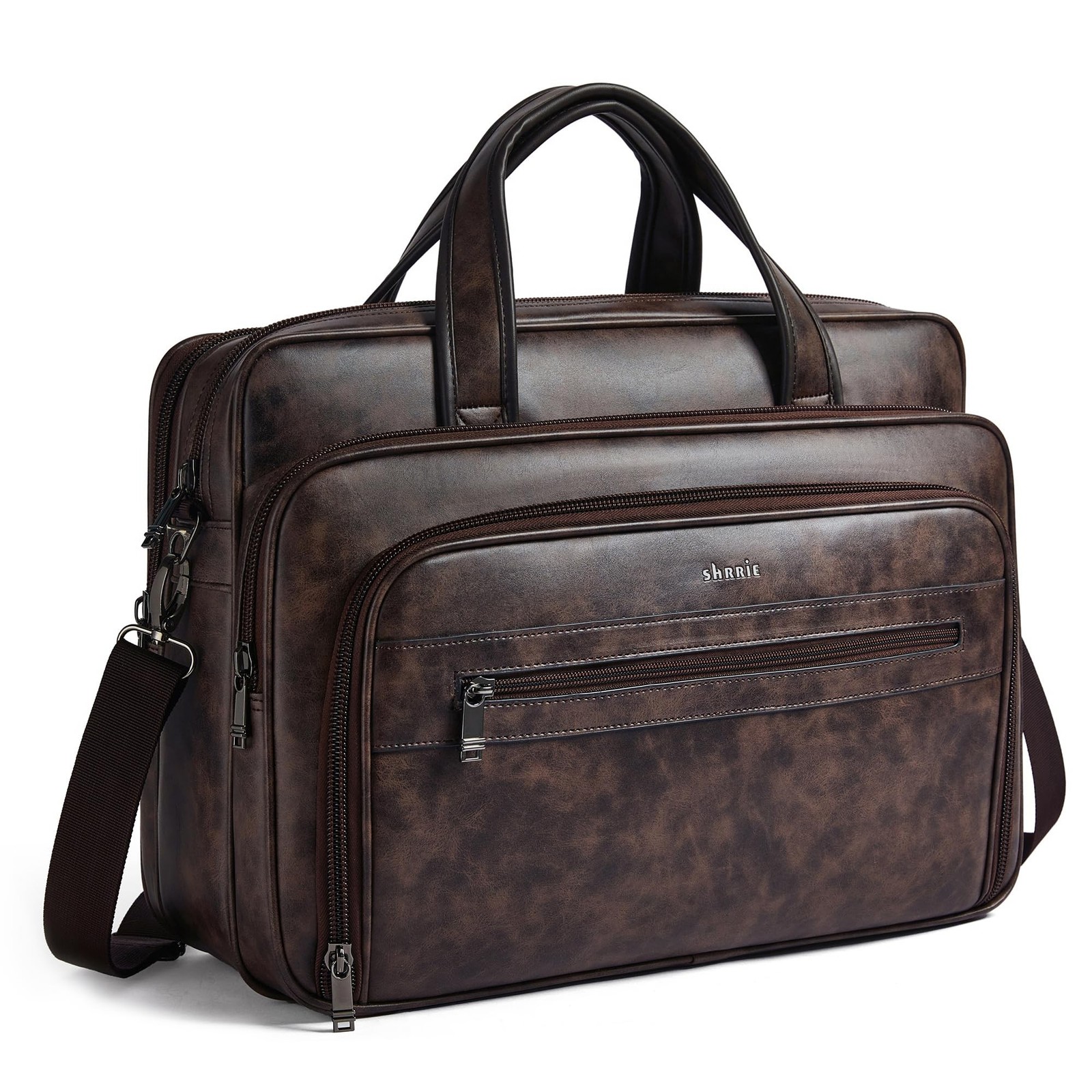 Leather Messenger Bag for Men&Women 17 Inch Leather Laptop Bag,Water-Resistan...