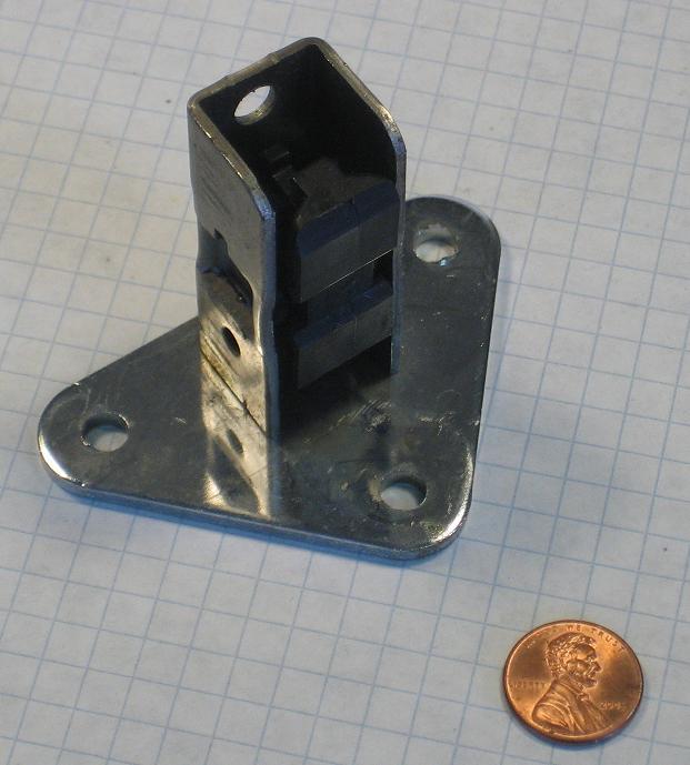 KASON #6525 MODULAR FITTING, FOR 1" x 1" TUBING, MOUNTING PLATE, CHROME-PLATED