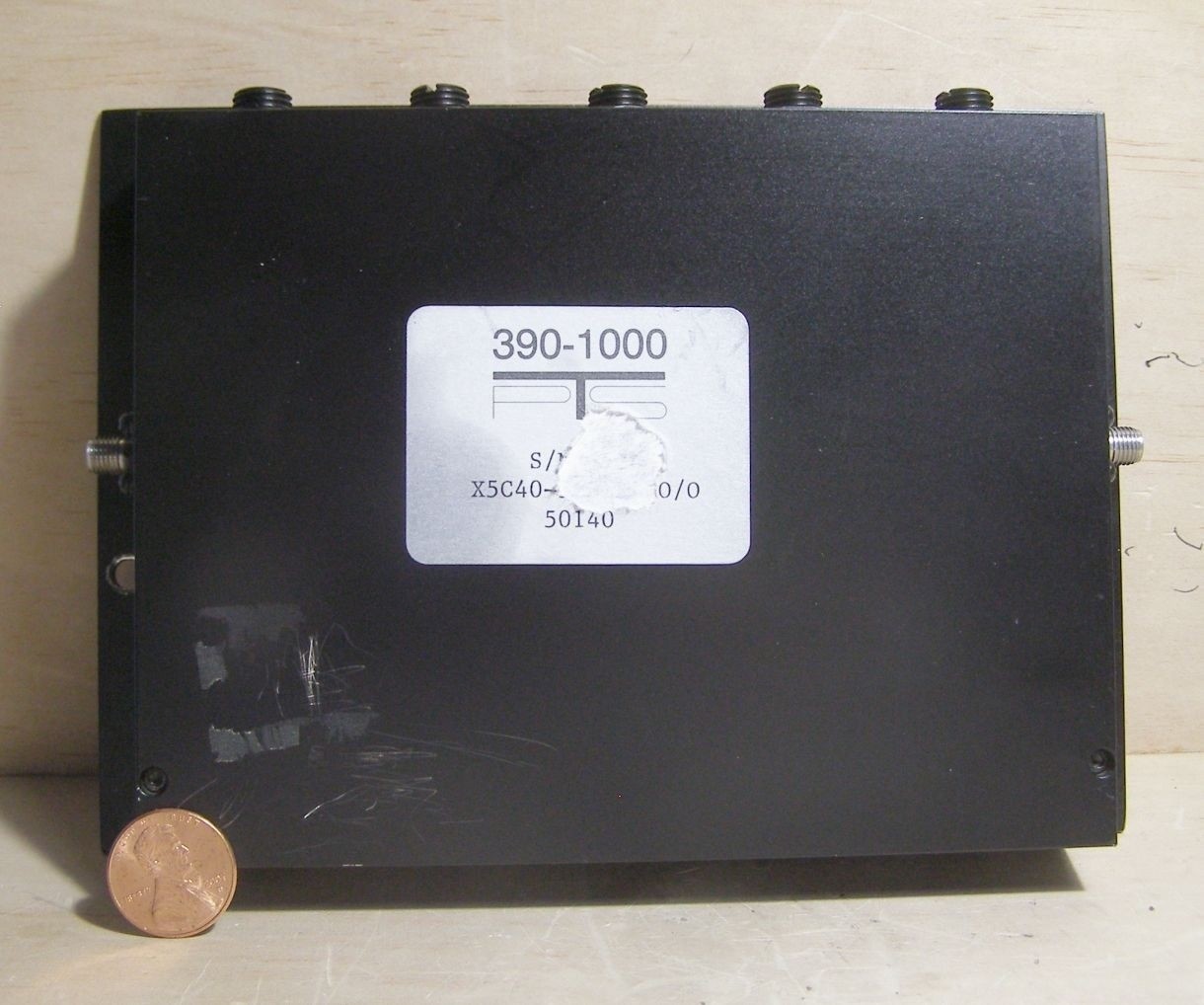 RLC ELECTRONICS PTS 390-1000 BAND PASS FILTER MODEL F-7674 ... LABEL TORN.