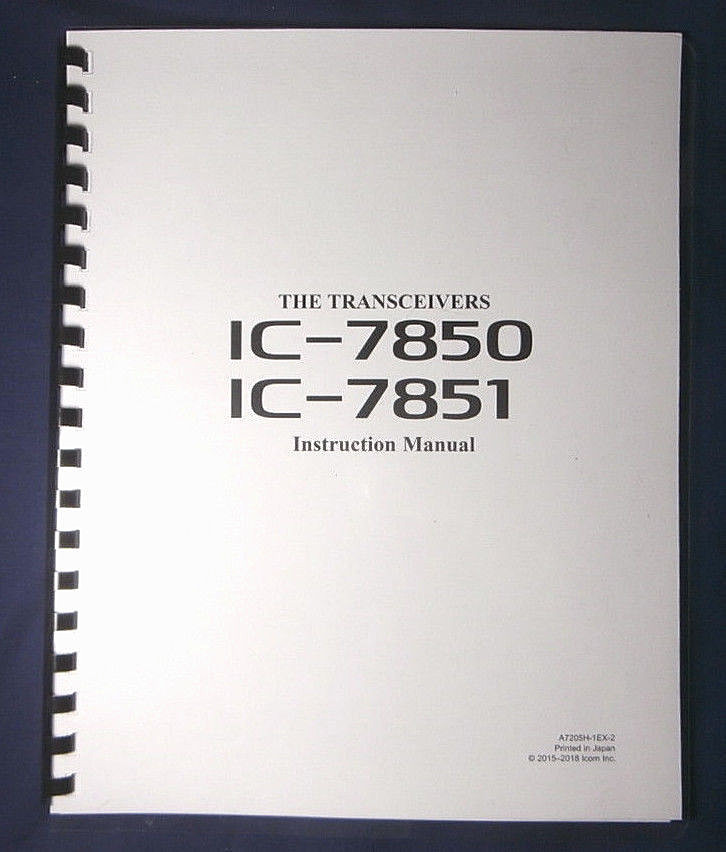 Icom IC-7850 / IC-7851 Instruction manual: Protective Covers & Full Color!