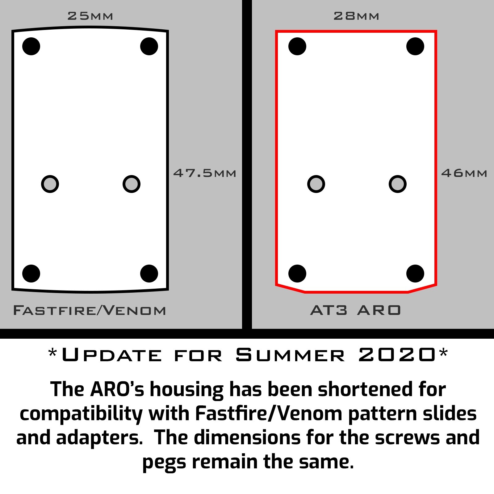 AT3 Tactical ARO Pistol Red Dot Sight - Docter Mounting Pattern