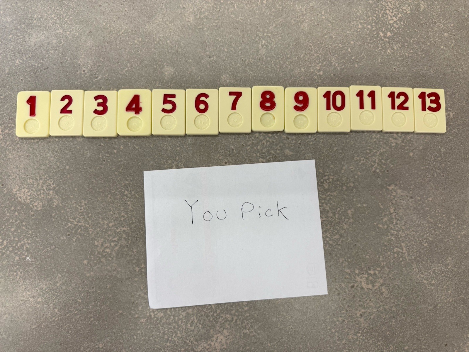 Rummikub Replacement Tiles You Pick Red 1-13