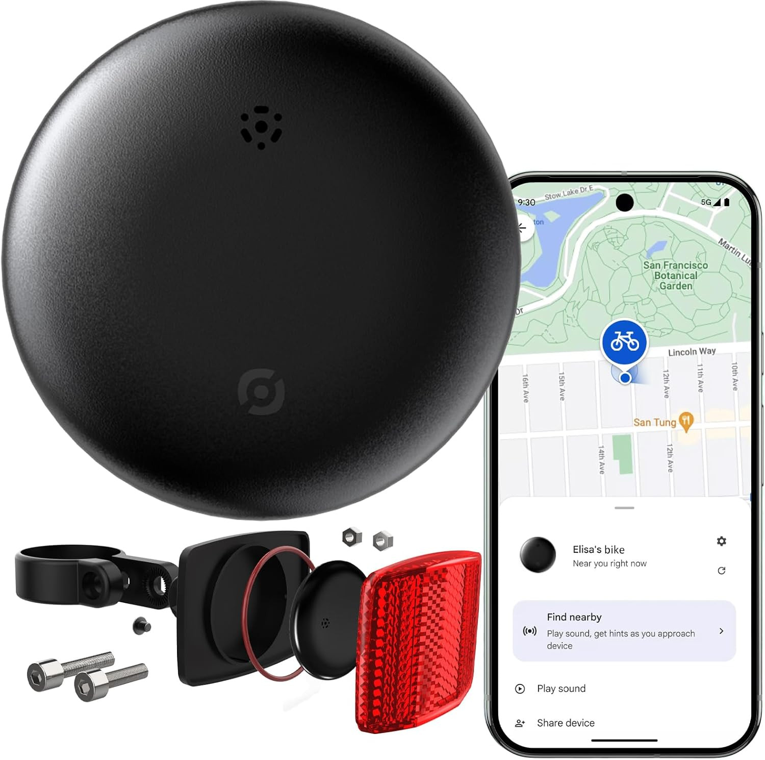 Bike Tracker for Android, Android Airtag Compatible with Google Find My Device A