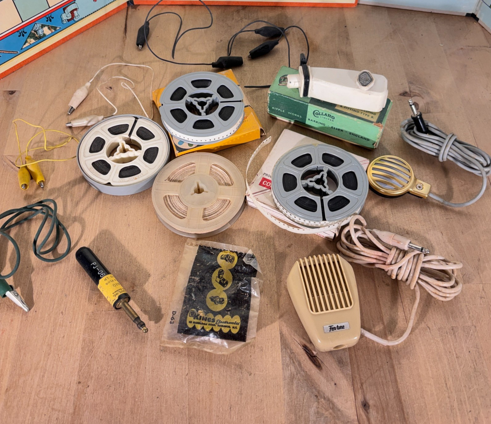 Lot Vtg Portable Microphones, Reels, Sound Accessories