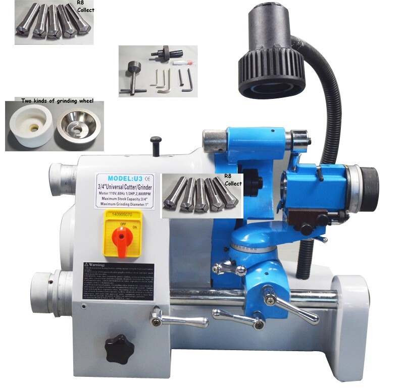 U3 R8 Collet 220V Universal Cutter Grinder Sharpener Multi-functional Grinding