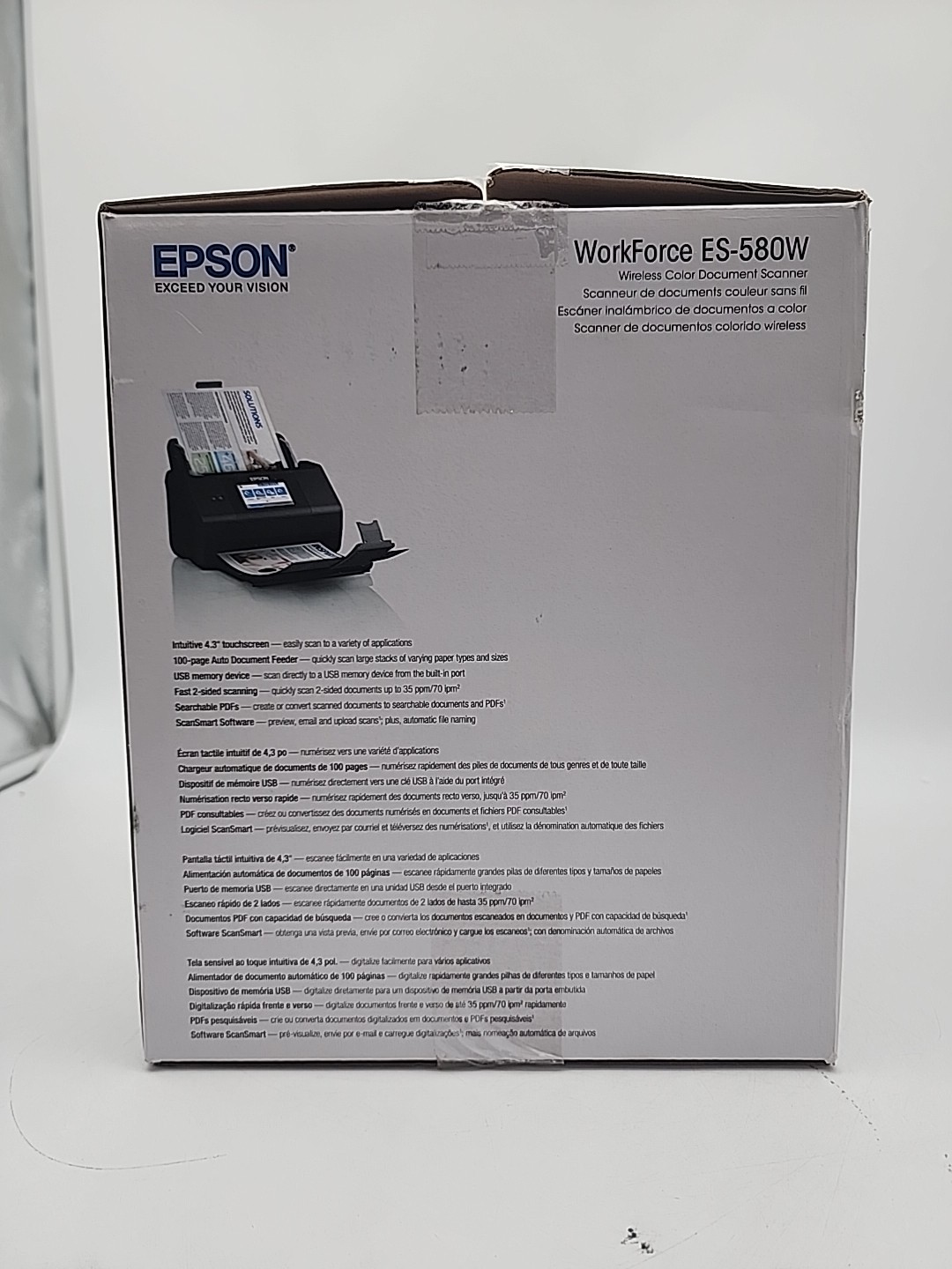 Epson ES-580W Wireless Document Scanner LOW USE ~15 Scans Tested Working