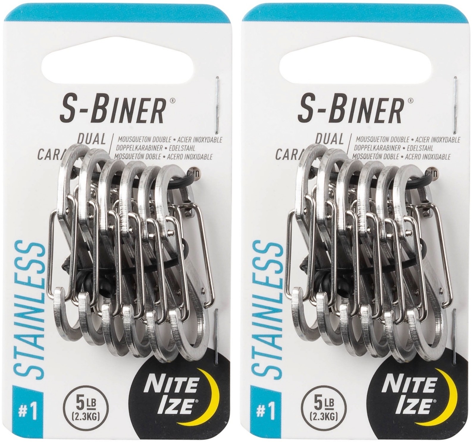 Nite Ize 6-Pack S-Biner Stainless Steel Dual Carabiner #1 - Stainless (2-Pack)