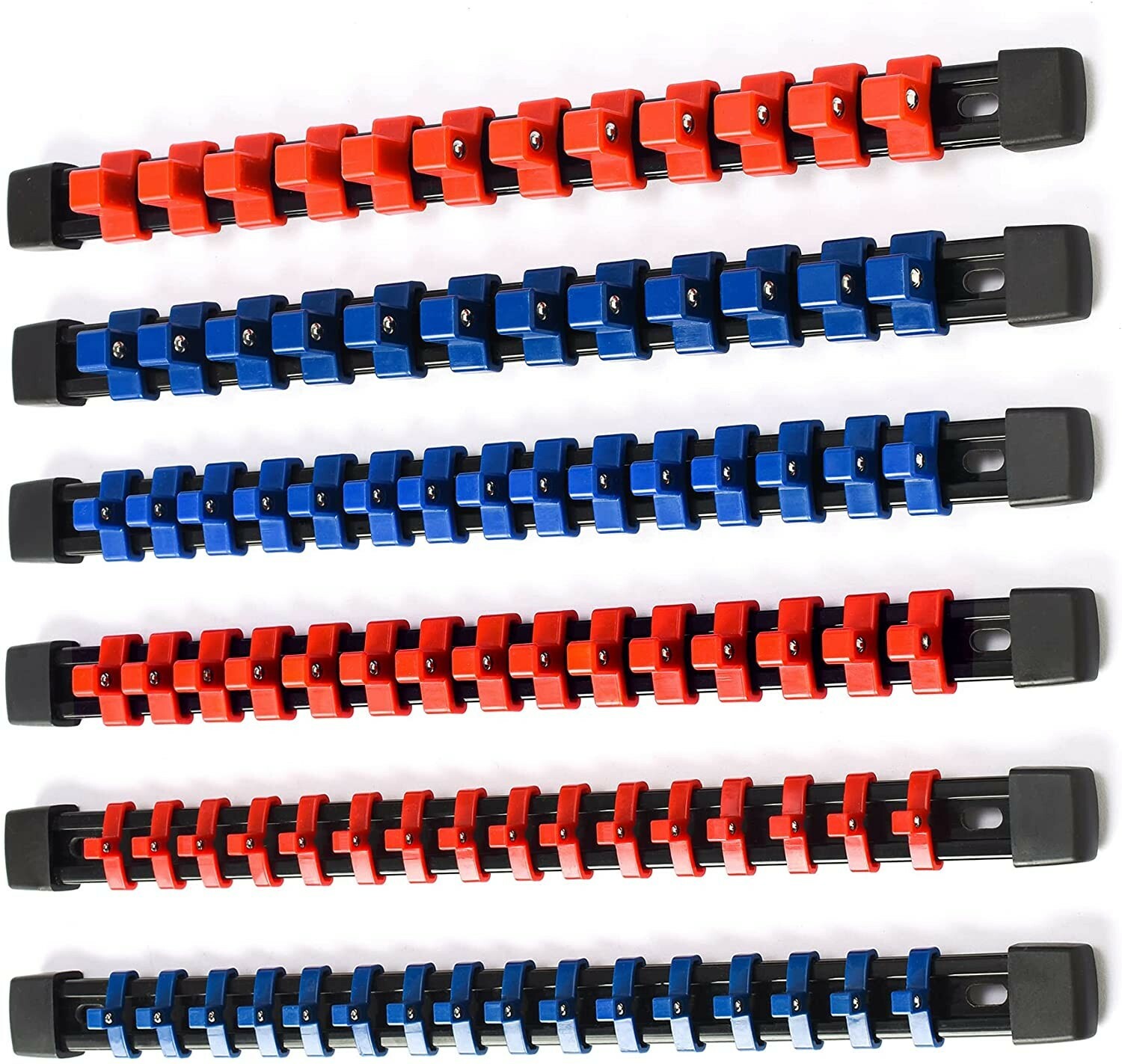 Heavy-Duty ABS Socket Organizer - 6PC Set for 1/2”, 3/8”, and 1/4" Drives