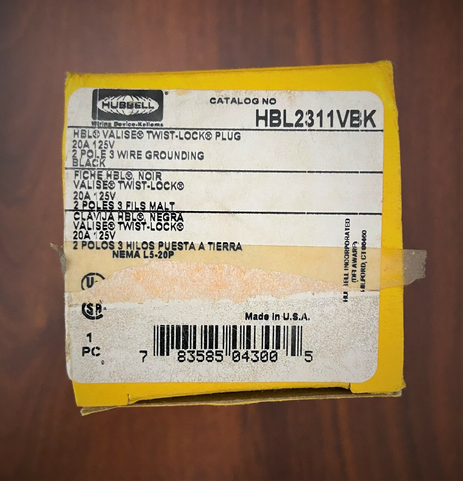 Hubbell Wiring Device-Kellems HBL2311VBK Locking Plug