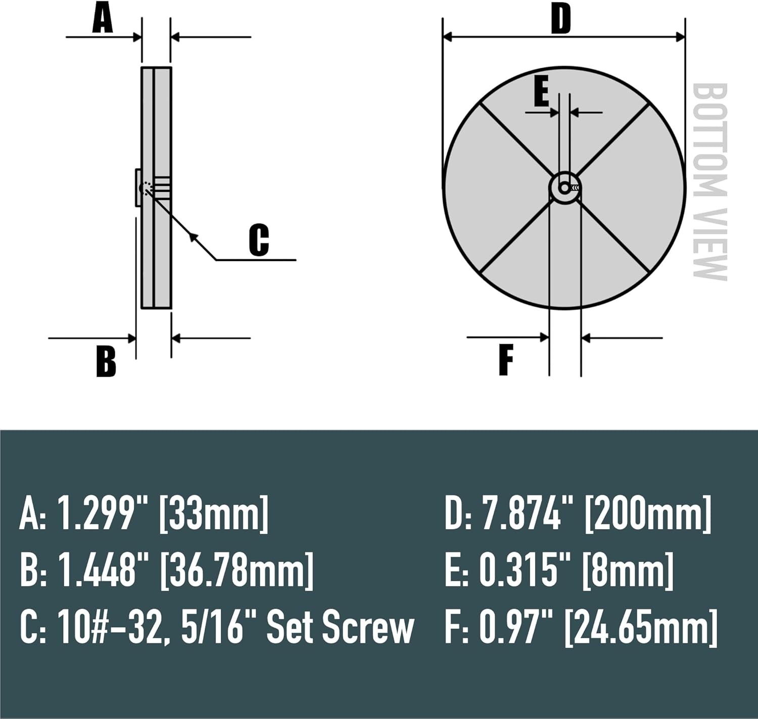 8" Spreader Spinner Disk Replacement Buyers 3013824 for ATVS15A UTVS16 with Set