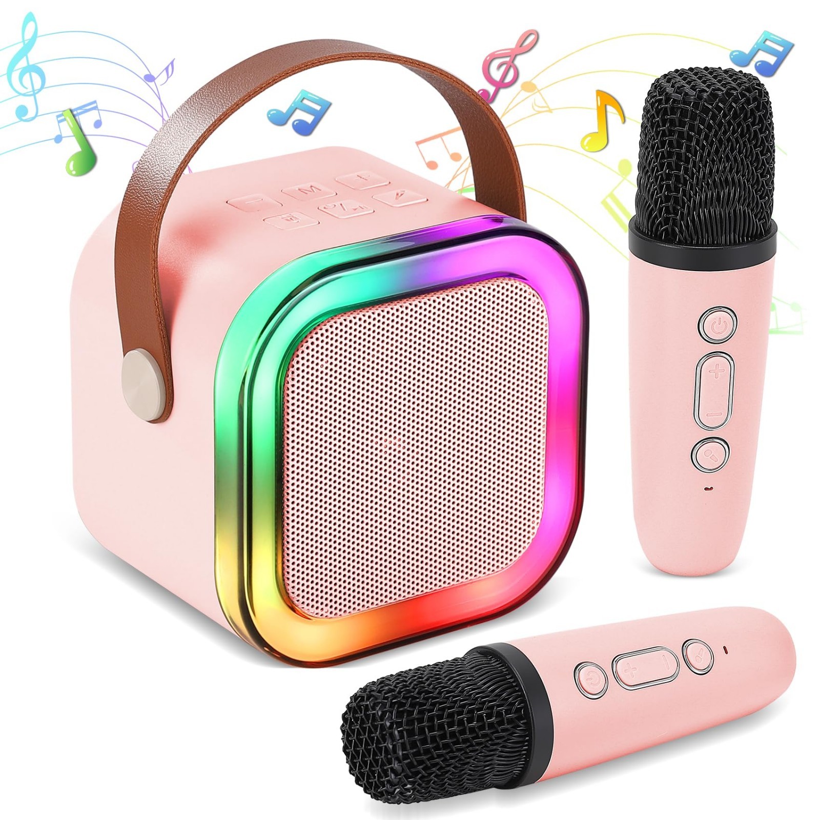 Mini Karaoke Machine, Portable Bluetooth Karaoke Speaker with 2 Wireless...
