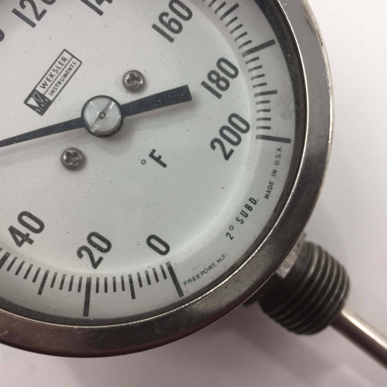 Weksler Thermometer 0-200F 24" Stem 1/2" Thread