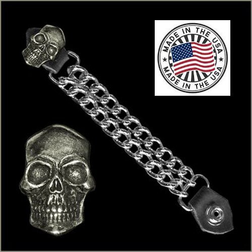 SKULL HEAD VEST EXTENDER USA MADE harley motorcycle chaps leathers