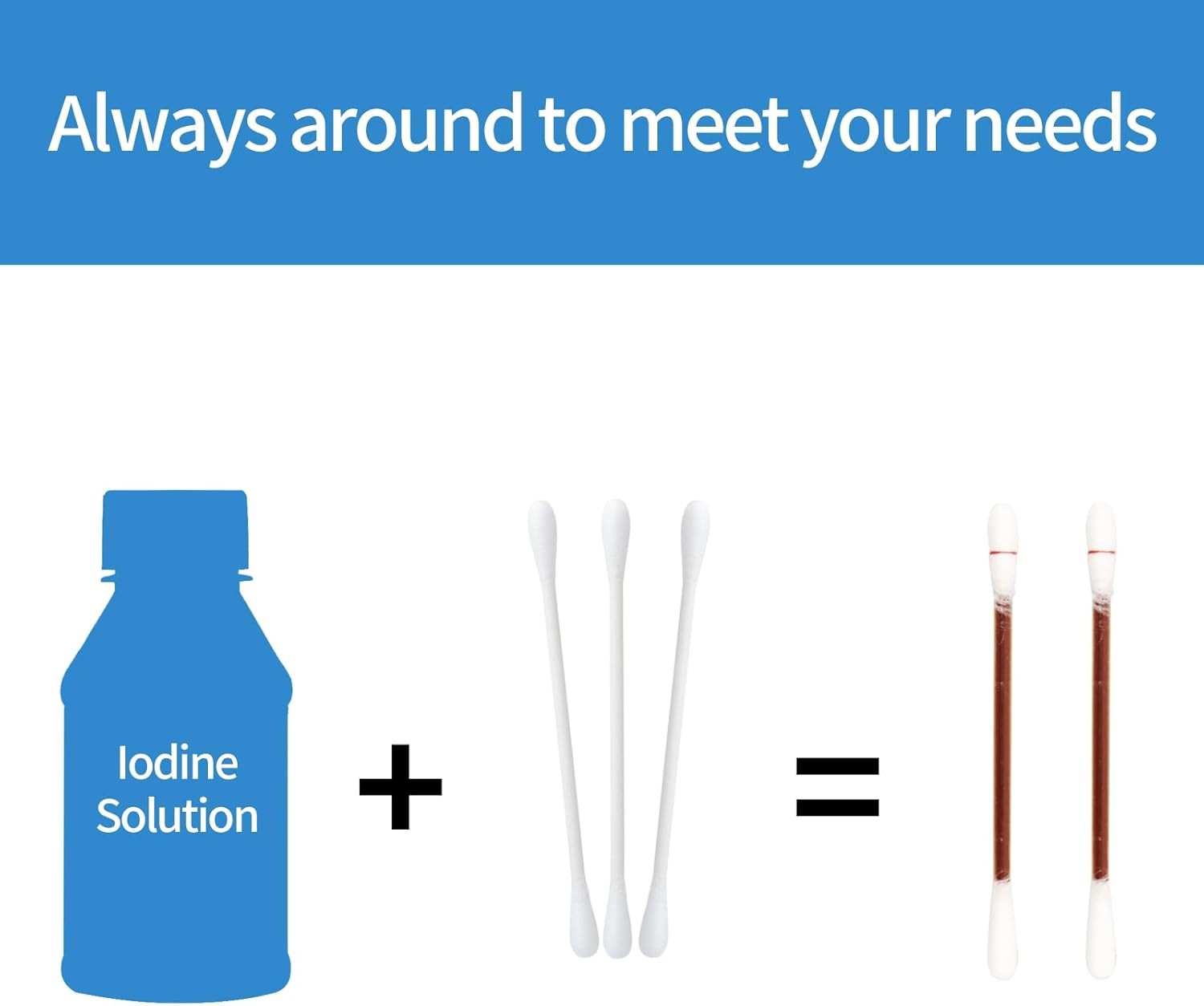 Iodine Swabs, 50 Count, Individually Wrapped with Snap-Release Solution, Skin