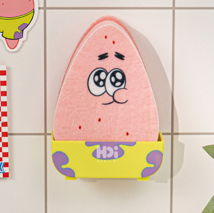 SpongeBob SquarePants Kitchen Sponge Set 3pcs with Holder Dish Cleaning Sponge