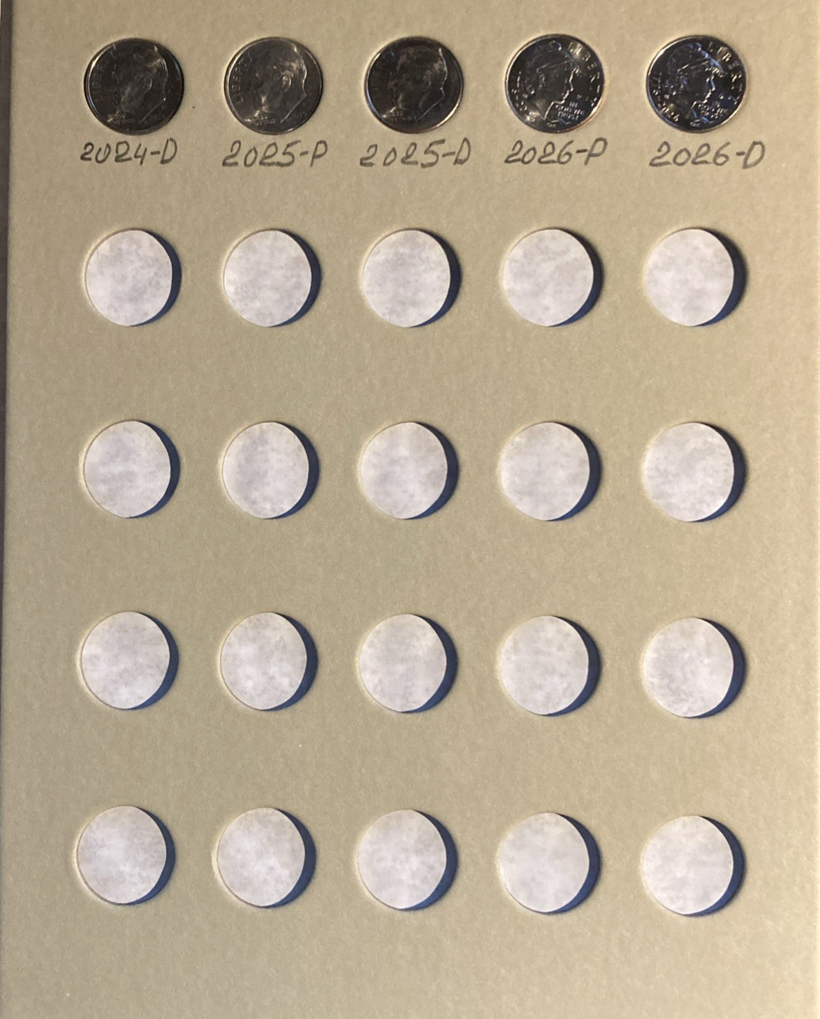 2000-2026 Roosevelt Dimes P&D Complete Set 55 coins in HE Harris Folder