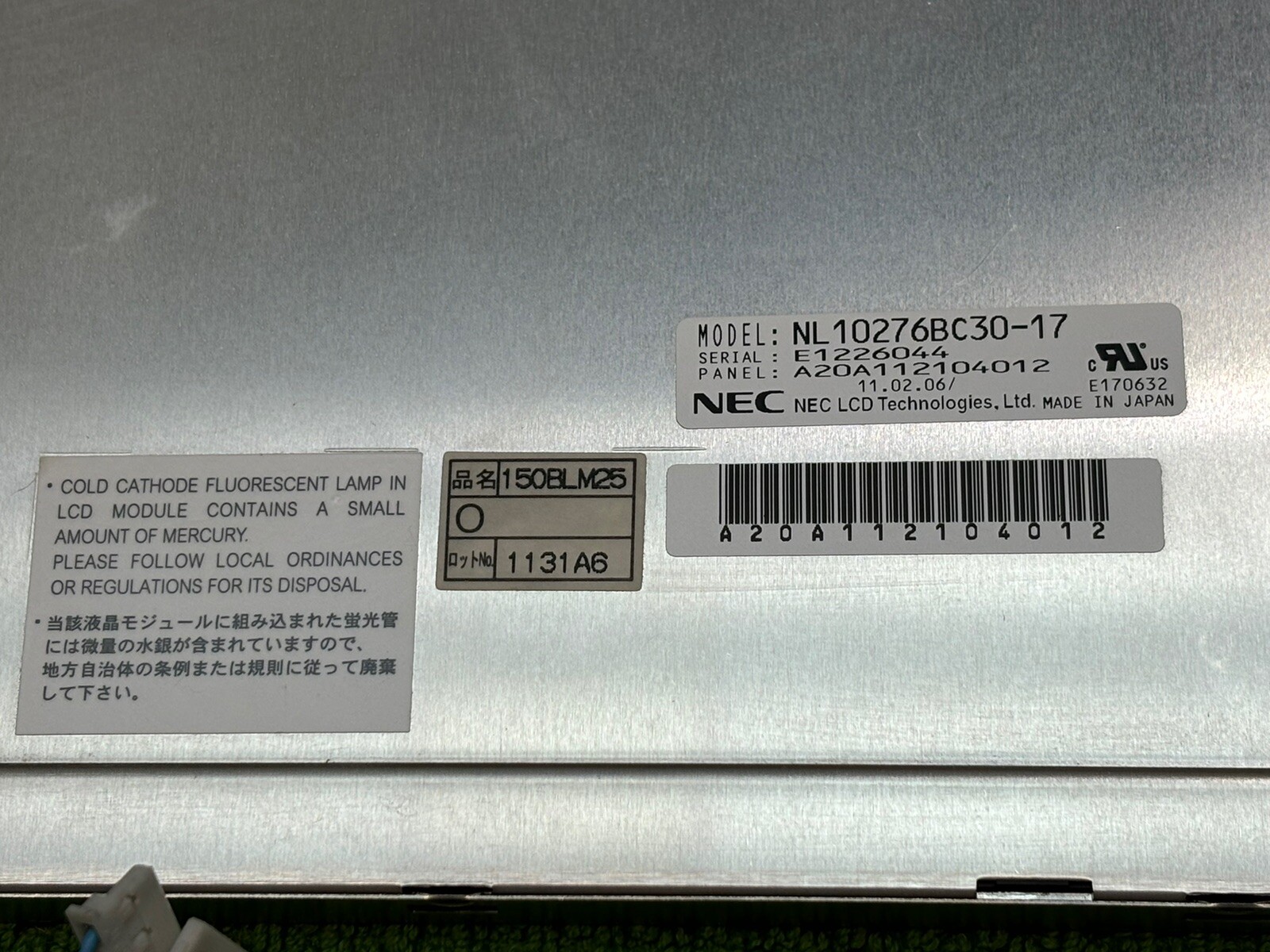 Nec NL10276BC30-17 Lcd Panel Display Screen