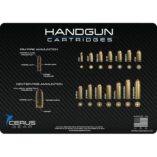Handgun Cartridges Pro Mat Handgun Gun Cleaning Mat Cerus Gear