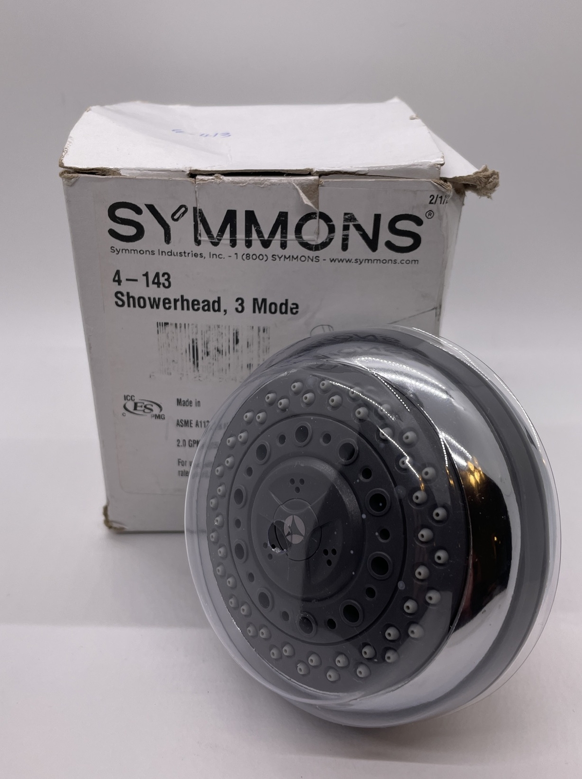 Symmons 4-143 Chrome Allura 2.0 Gpm 3 Mode Multi Function Shower Head Euroflo