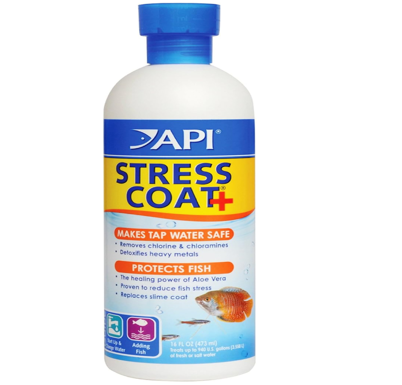 API Stress Coat Aquarium Water Conditioner – 16 oz Bottle – Stress Relief & Wate