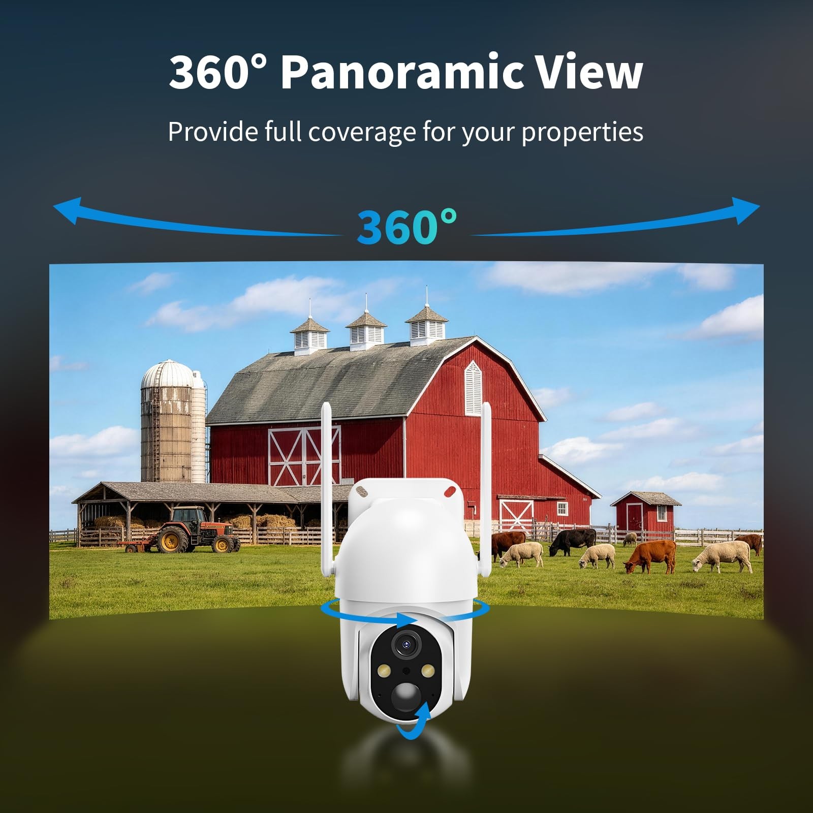 ELYSOO 2 Pack 4G LTE Cellular Security Cameras, Solar Powered 2Pack, White