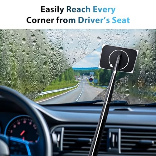 Car Windshield Cleaner Tool with Extendable Handle, Inside Auto Dark Green