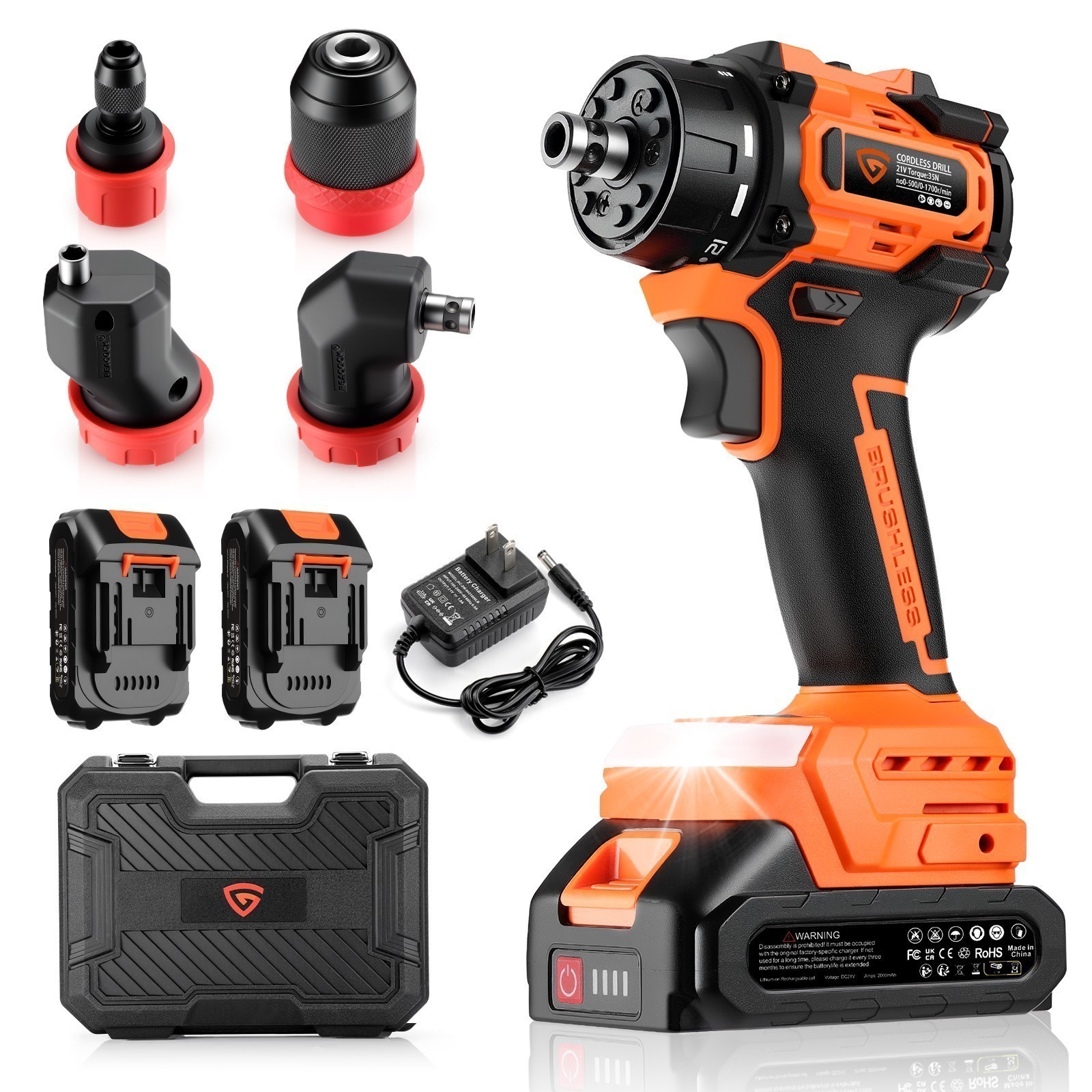 Impact Driver 1/2 Electric Screwdriver Cordless Variable Control Kit