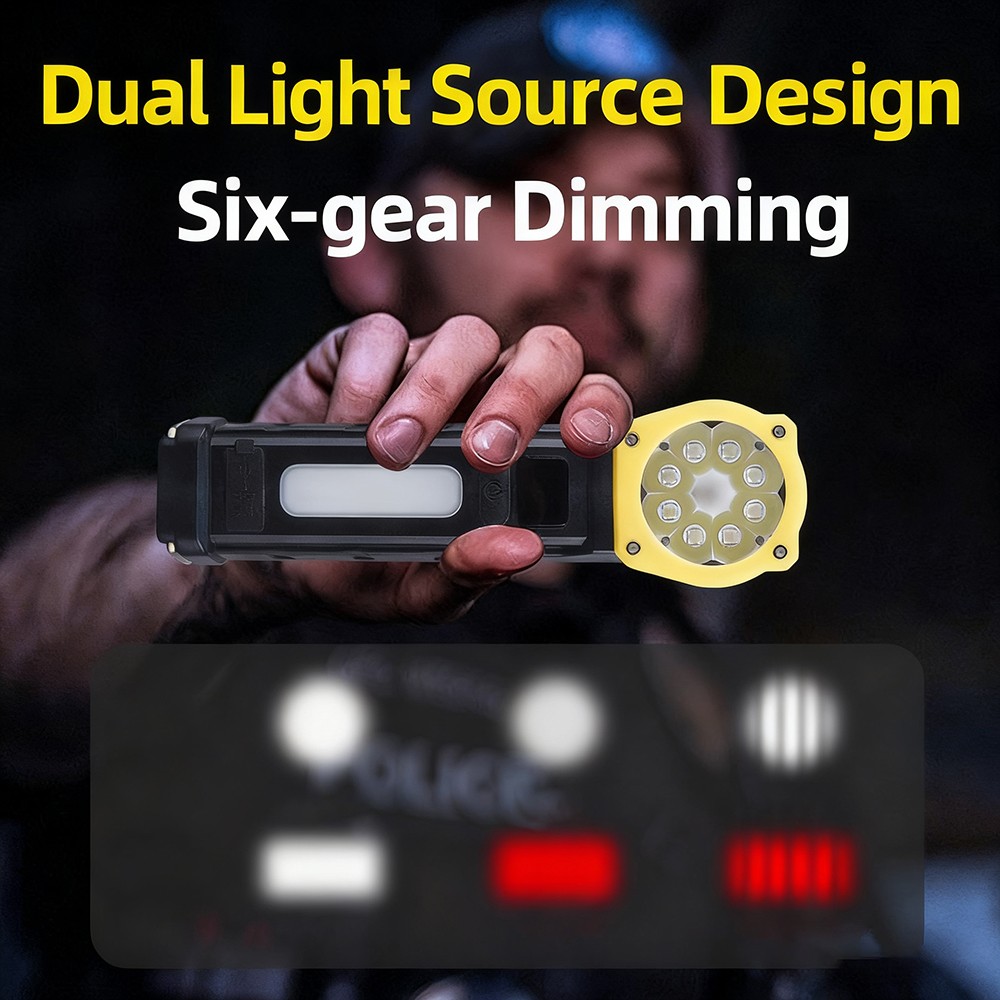 Rechargeable LED Work Light Mechanic Flashlight Lamp Magnetic Base Super Bright
