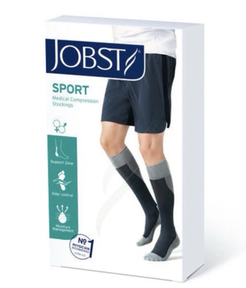 Jobst For Men 15-20 mmHg Knee CT Compression Socks COOL BLACK Medium