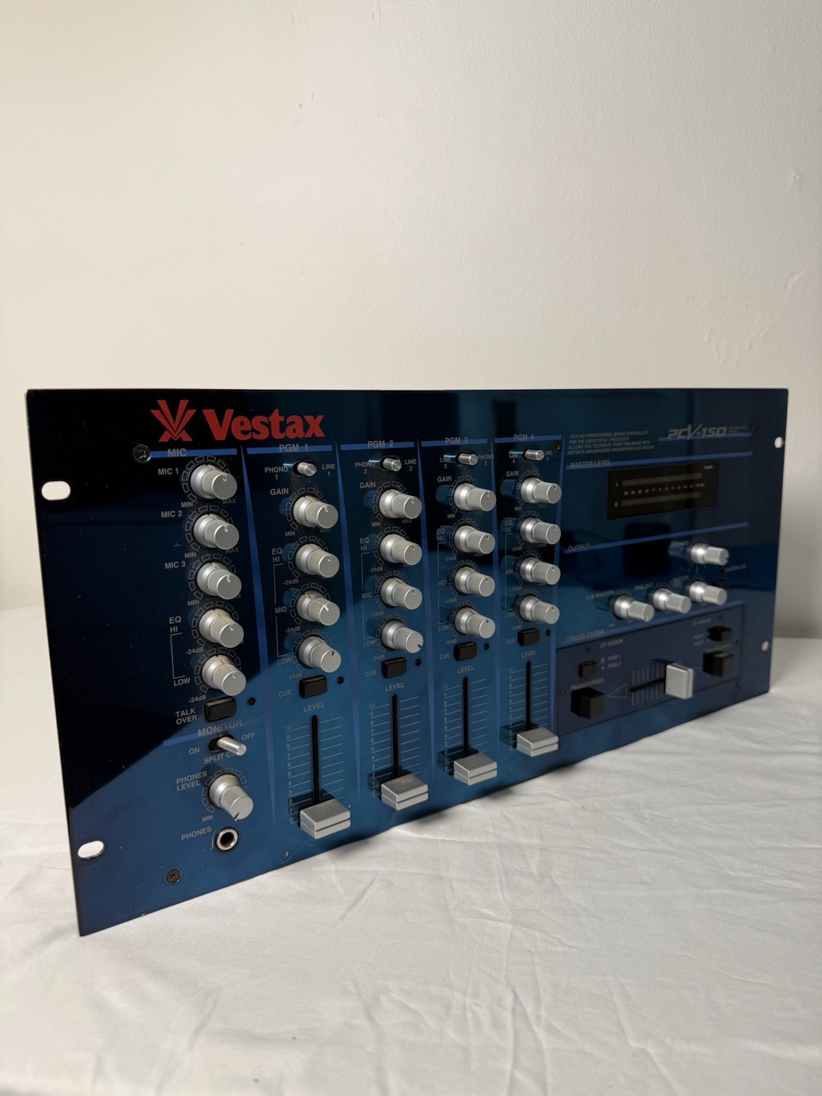Vestax PCV-150 Vintage 4-Channel DJ Mixer w/ PSU & Manual – Fully Tested