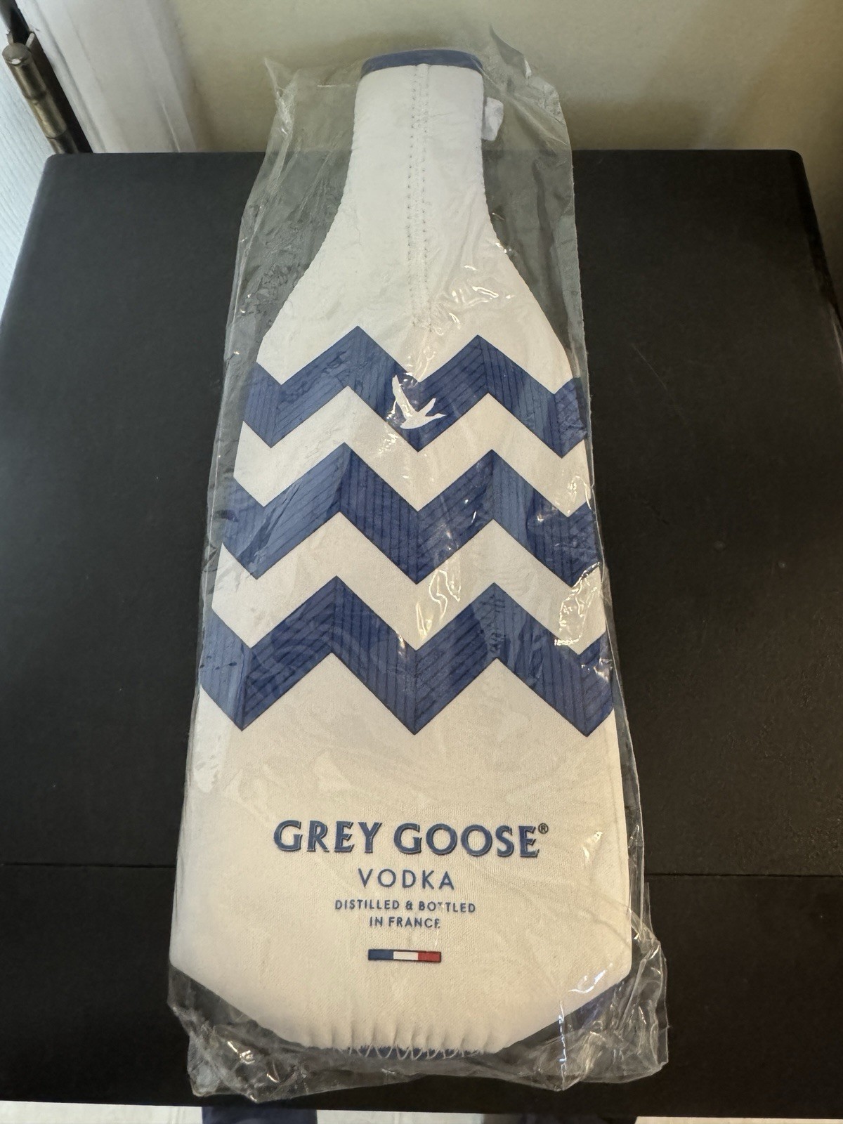 Grey Goose Vodka Insulated Bottle Cover - Zip Up Neoprene Koozie Sleeve - Sealed