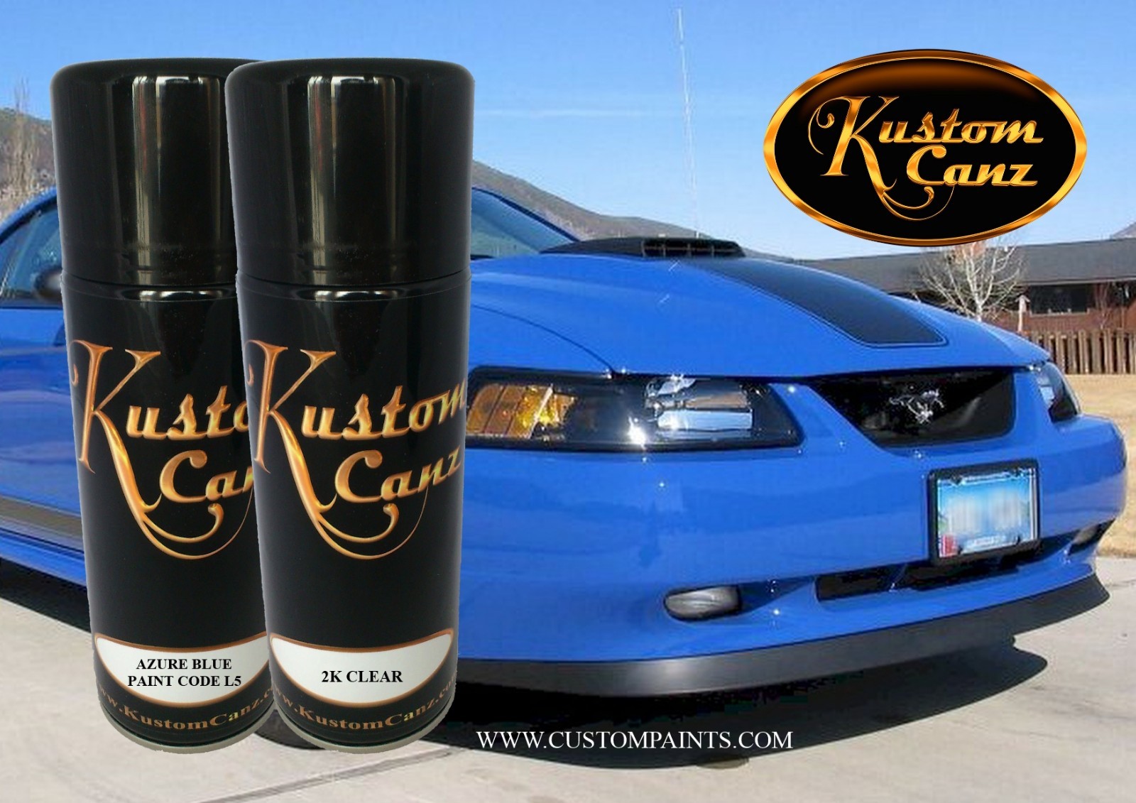 12oz Aerosol of FORD AZURE BLUE Paint Kit, AUTOMOTIVE, HOK, Custom Hot Rod