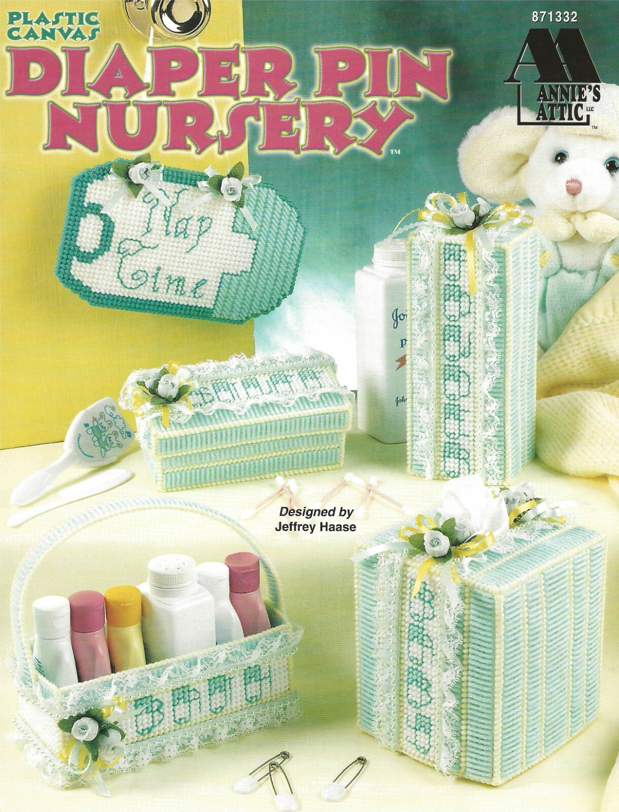 Diaper Pin Nursery Plastic Canvas Lotion Wash Powder Basket Nap Time Sign Wipes