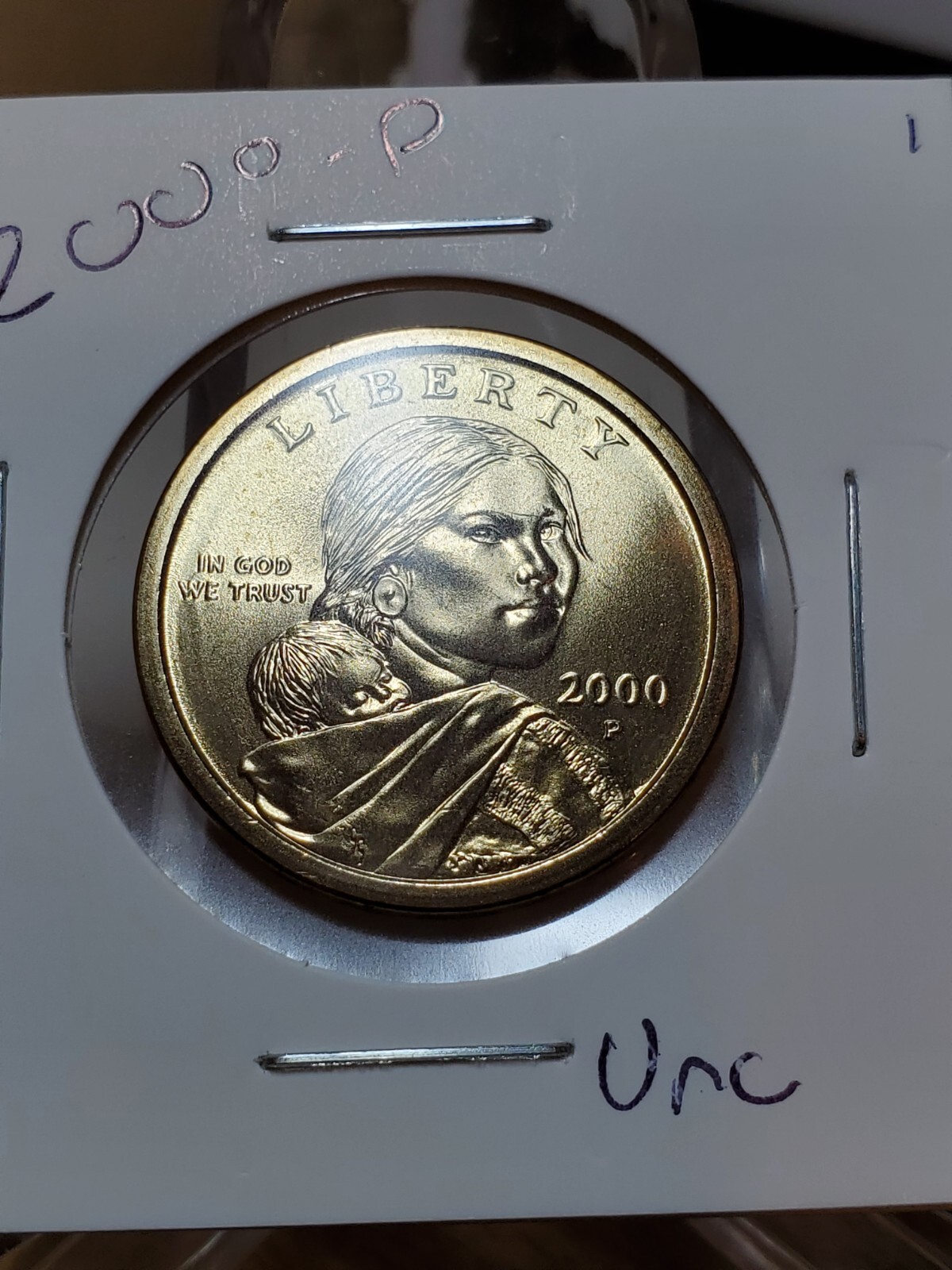 2000 P Sacagawea Dollar Coin Uncirculated from BU Roll!  Good for a Spot Filler!