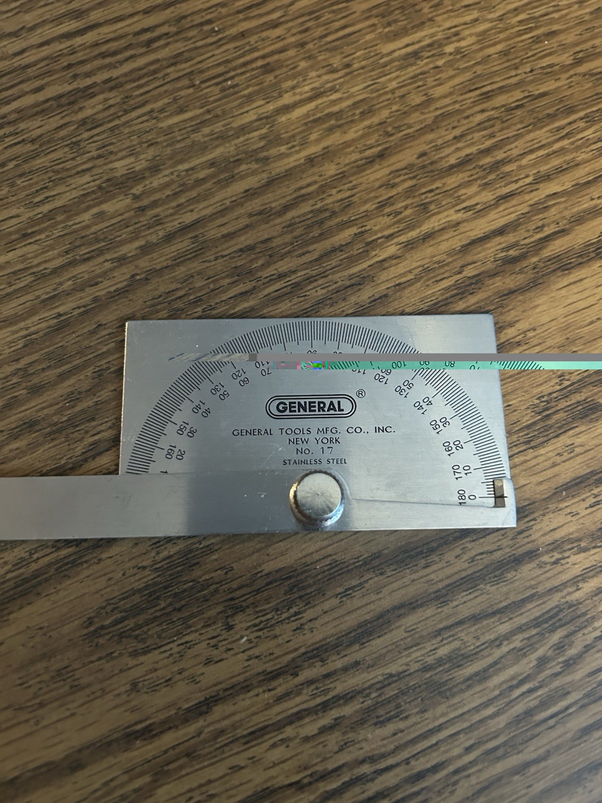 Vintage General Hardware Mfg Co No. 17 Machinist Protractor Stainless Steel USA
