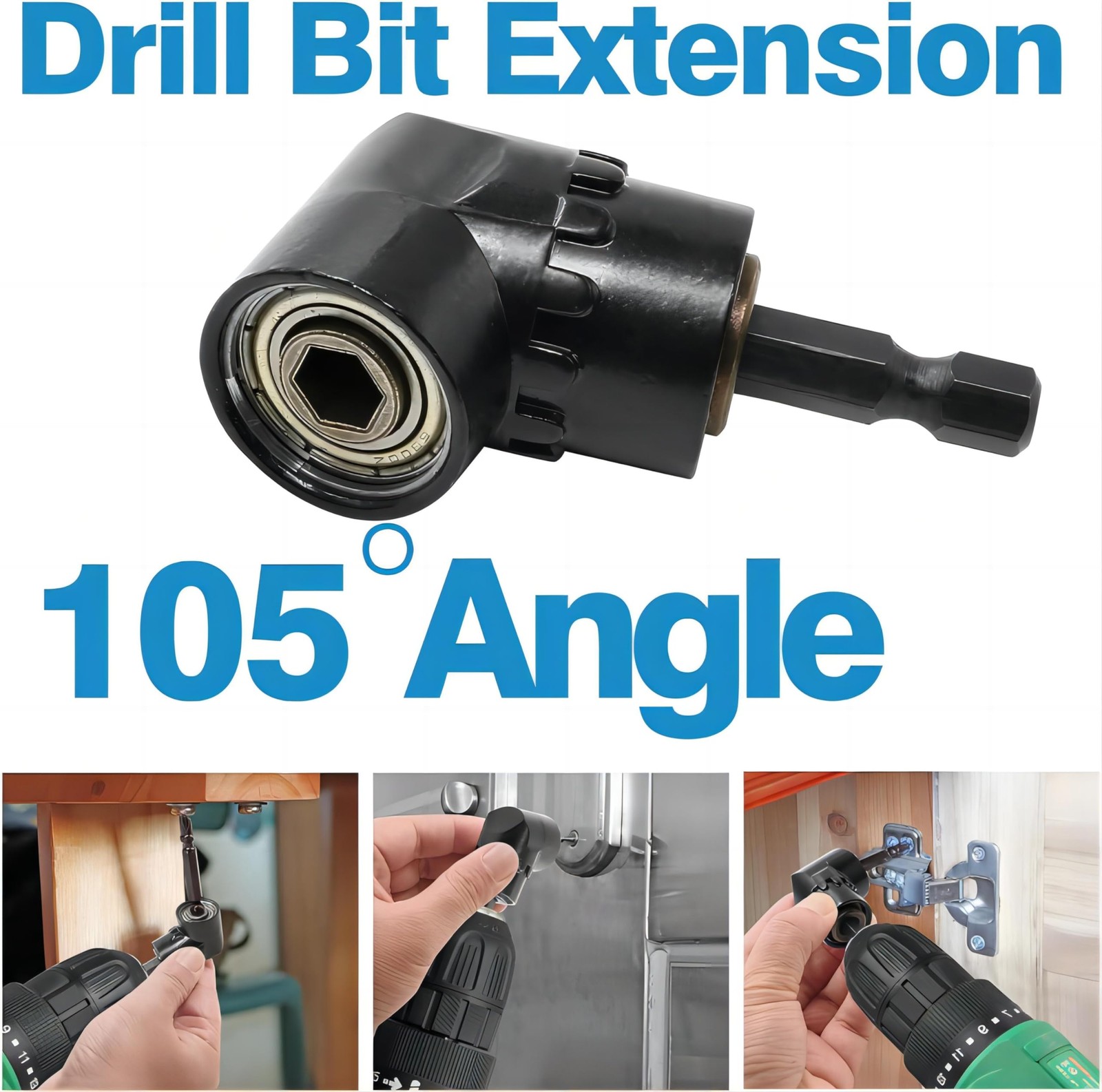Right Angle Drill 105 Degree Screwdriver set One Size, 4 Black