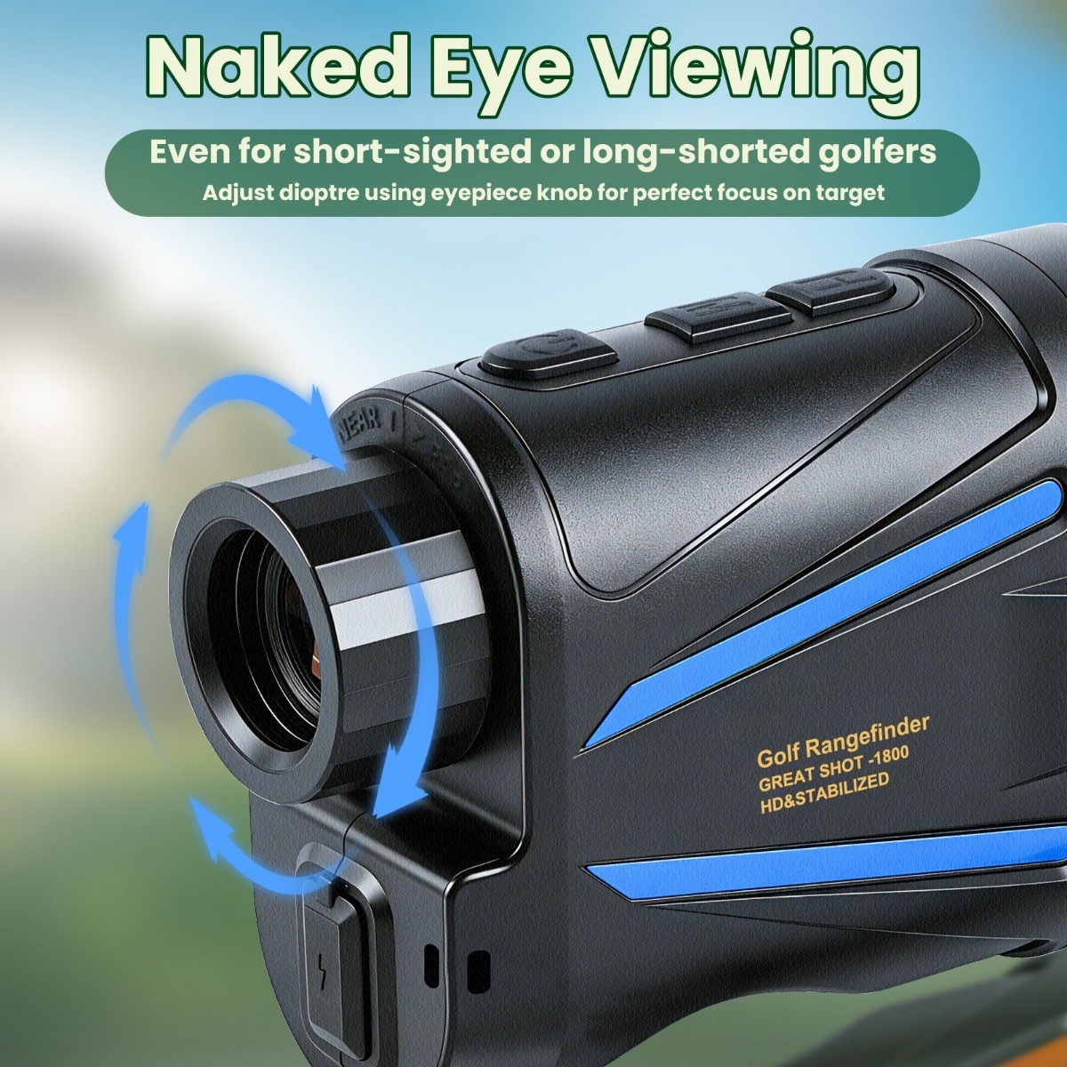 2187 Yard Golf Rangefinder, 6x Magnification, High-Precision Slope Mode Scanning
